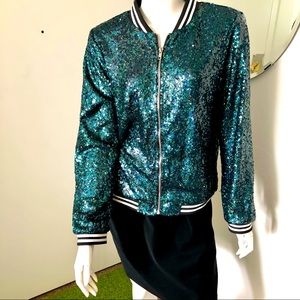 Sequin Bomber Jacket size M